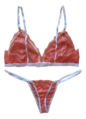 Entreadultoslingerie Conjunto Bralette Corpiño Encaje Colaless Ropa Interior 1