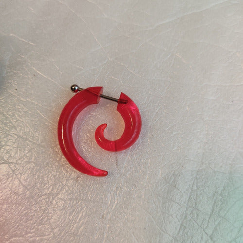 Acrylic Steel Spiral Fake Expander Horn Earrings Piercing 3-4 cm 1