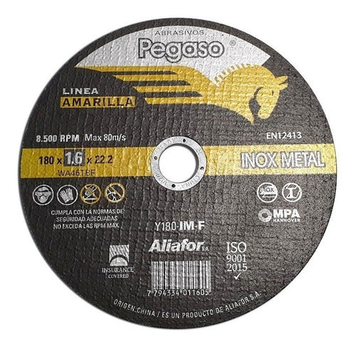 Pegaso Cutting Disc Aliafor Stainless Steel Metal 180mm 7" 1.6mm 0