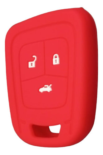 Silicone Key Cover for Chevrolet Prisma Red 0
