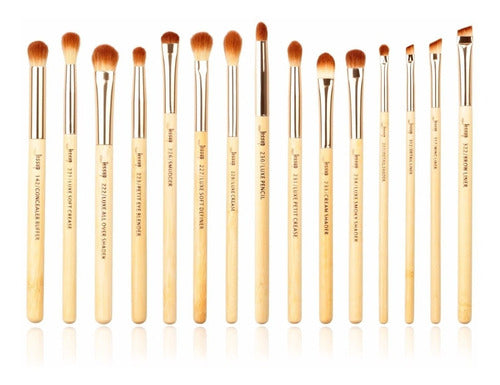 Jessup United States 15pcs Bamboo Concealer Eyes Makeup Brush Set 0