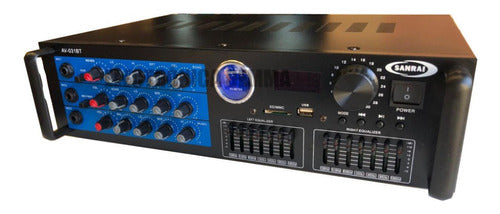 600W Powered Console Amplifier with USB SD Mic 0