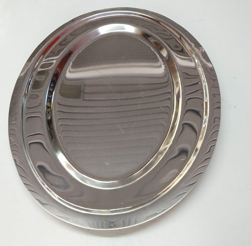 MENAJE Oval Serving Tray 38 cm Stainless Steel 0