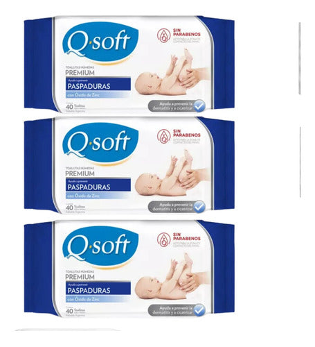 Toallitas Humedas Premium Qsoft Anti Paspaduras 40 U X3 0