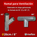 Ramal De 8 Pulgadas (200mm) 90° Y 45° De Chapa Galvanizada 2