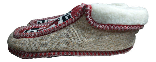 Men's Closed Toe Alpaca Wool Knitted Slippers Sheepskin Lined 40-44 2