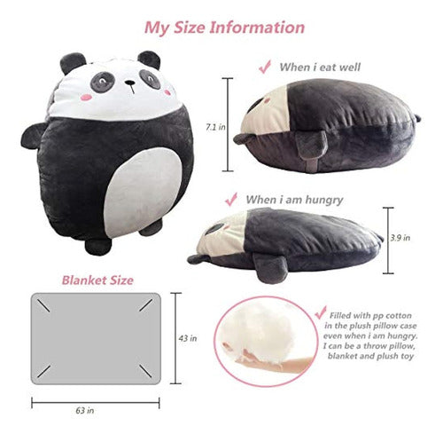 Hofun4u Soft Panda Plush Hugging Pillow 16 Inch, Cute Anime 2