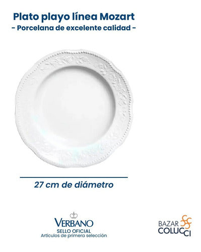 Set of 6 Flat Porcelain Plates Mozart Line, Verbano 3