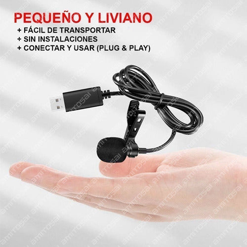 Amitosai Professional Lavalier Microphone USB 1.5m Superior G1 5