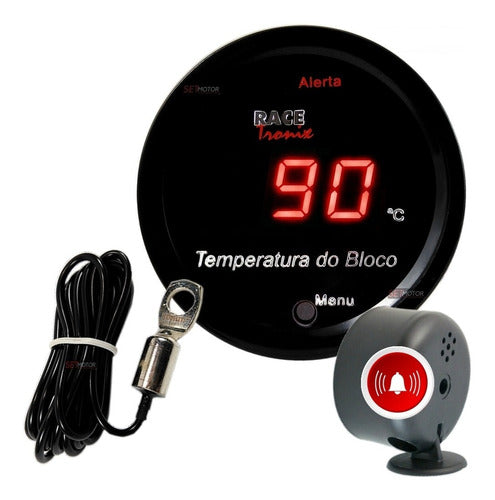 Sensor Temperatura Bloco Motor Medidor Digital Carro Led Vm 0