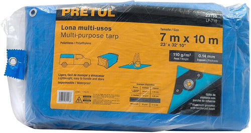 Pretul Reinforced Blue Tarpaulin 7 x 10 Meters Aluminum 1