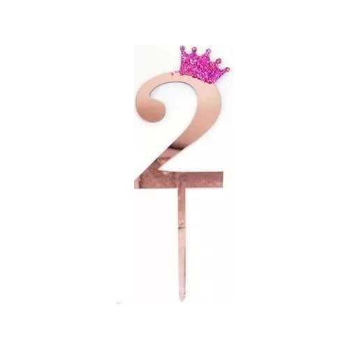 Big Globos Topper Cake Decoration Numbers Rose Gold 11cm 3