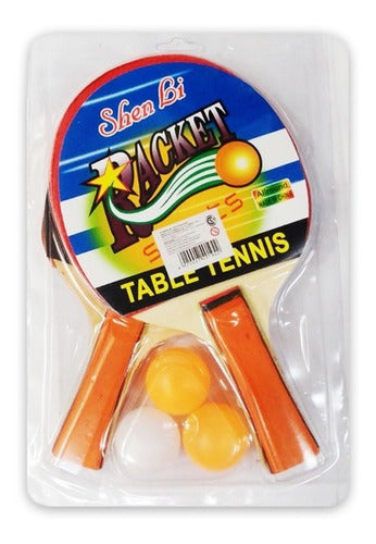 Pack of 3 Ping Pong Game Set with 2 Paddles + 3 Balls 0