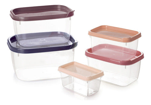 Plasútil Pack of 5 Rectangular Kitchen Containers 1