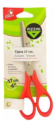 Pizzini 17 cm Left-Handed Scissors with Plastic Handle 2