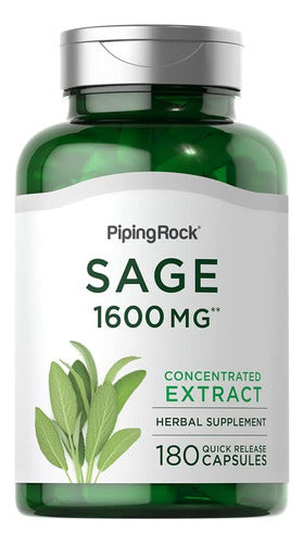 Piping Rock Sage 1600mg 180 Capsules Herbal Supplement 0