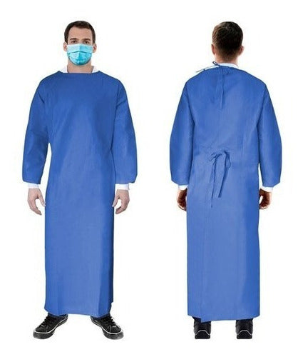 LAMINATED GOWNS Light Blue Waterproof Over Tunic 40 Grs X 10 1