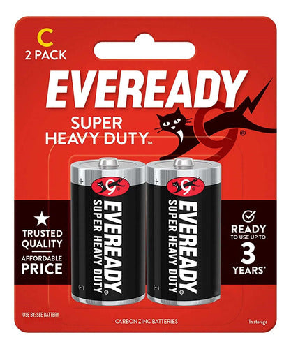 Eveready 1235 6 X Carbon Zinc Medium Type C Batteries - Super Heavy Duty 0