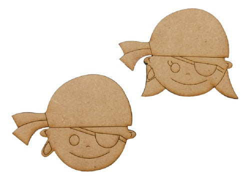 Combo 50 Animales Del Bosque 50 Piratas 8cm Mdf Fibrofacil 1