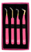 M Lash Set of 4 Professional Eyelash Extension Tweezers - Pink 3