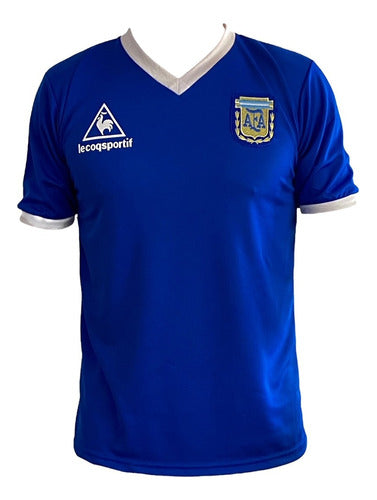 Argentina 1986 World Cup 86 Blue Retro Away Shirt 0