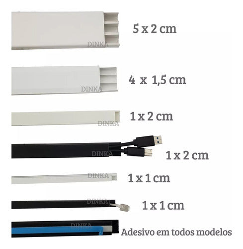 5 Metros Canaleta Preta Larga 40x16mm Grande Grossa Fio Cabo 2