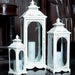 Large White Iron and Glass Lantern 1