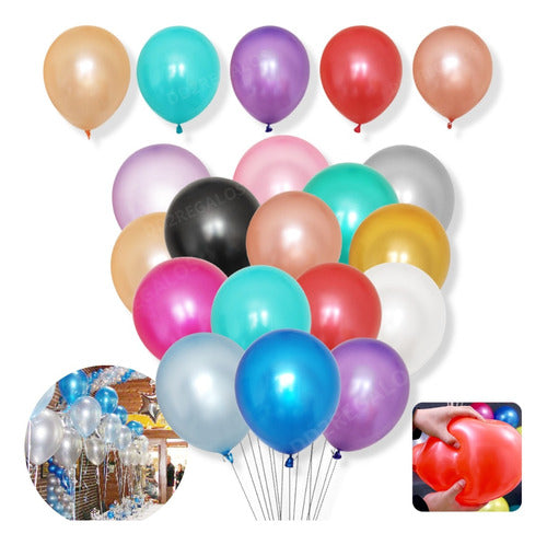 50 Globos Látex Perlados 10 Pulgadas Color Surtidos Oferta 1