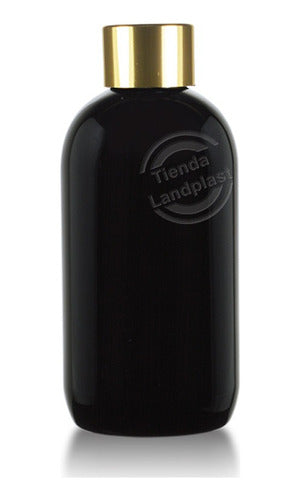 Pack of 10 Black Lyon 250cc Plastic PET Bottles with Diffuser Cap Ø24 0