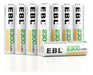 EBL 4 Rechargeable AA Batteries 2300mAh with Storage Case 0