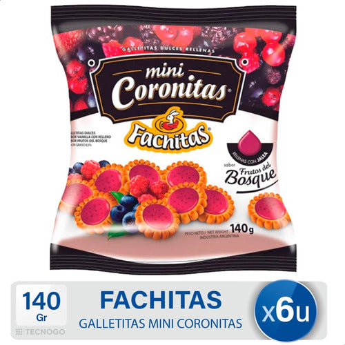 Fachitas Mini Coronitas Mini Cookies with Forest Fruits Filling Pack X6 0