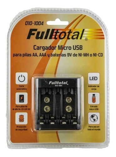 Cargador De Pilas Baterias Aa Aaa 9v Full Total Mod 1004 0