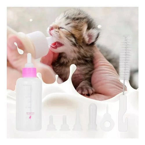 Set of 4 Bottle Feeders with Pet Nipples + Cleaner - Nunbell Pets 1