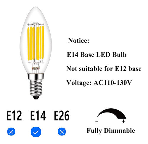 E14 Bombilla Led Regulable 60w Equivalente 2700k Blanco Cáli 1