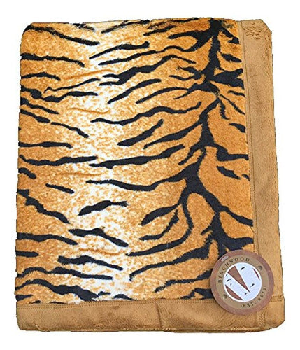 Birchwood Animal Print Manta De Tiro, Tigre 0