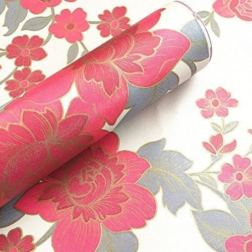 Bestery Vintage Floral Paper Adhesive Vinyl Coating P 0