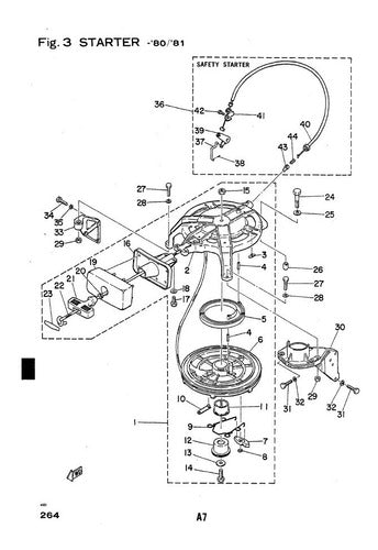 YAMAHA Resorte Y Traba De Piolero Originales Para Yamaha 25hp 1980 2