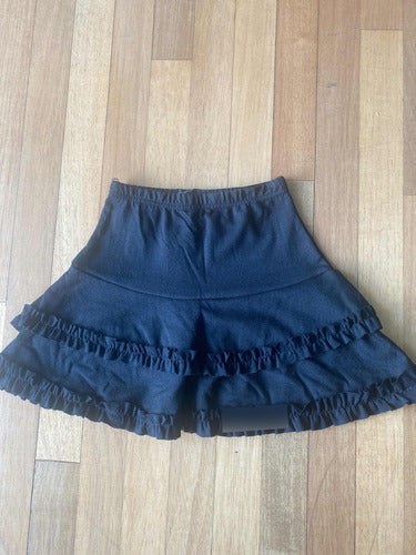 Bluma Black Cotton Ruffled Skirt for Girls 0