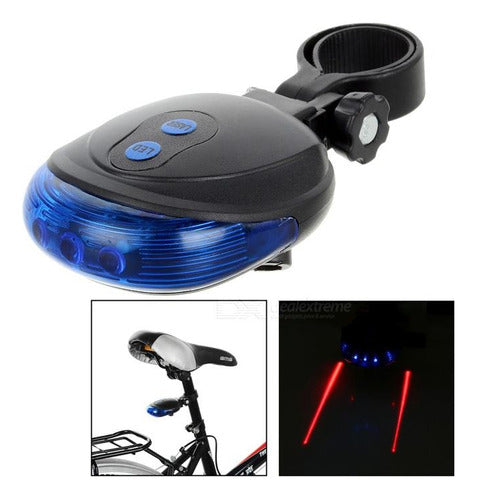 Blue Bike Lights LED + Laser Night Security Limit 7