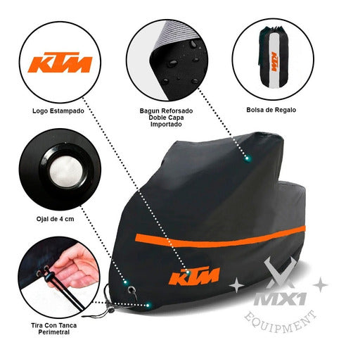 MX1-COVERS KTM Duke 250 390 Adventure Motorcycle Cover with Topcase 4