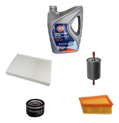 Kit Aceite Gulf Y Filtros Tecneco Renault K4m Clio Ii 1.6 0