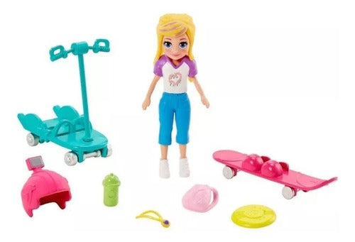 Polly Pocket Rides Her Skateboard - Original Mattel 1