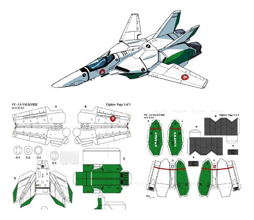 VF-1A UN Guard Robotech Papercraft 0