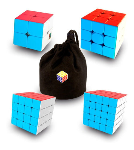 MoYu Set of 4 Cubes Mei Long 2x2 + 3x3 + 4x4 + 5x5 + Case 0