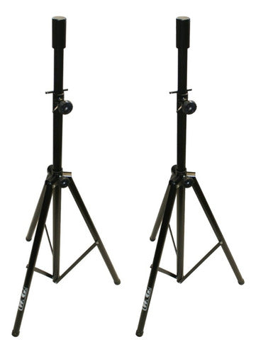 Pair of Reinforced Small Metal Tripod Speaker Stands by WG 0