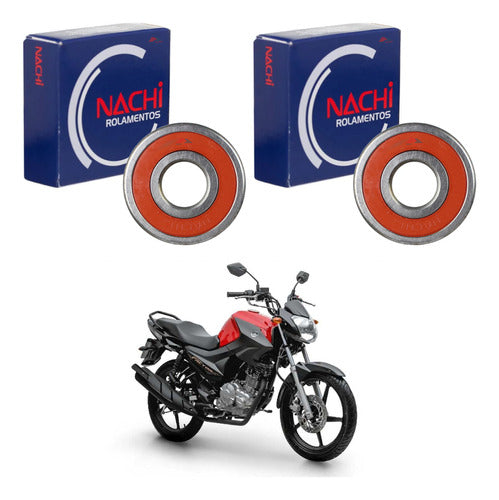 2 Rolamentos Roda Dianteira Liga Leve Nachi Ybr 125 Factor 0