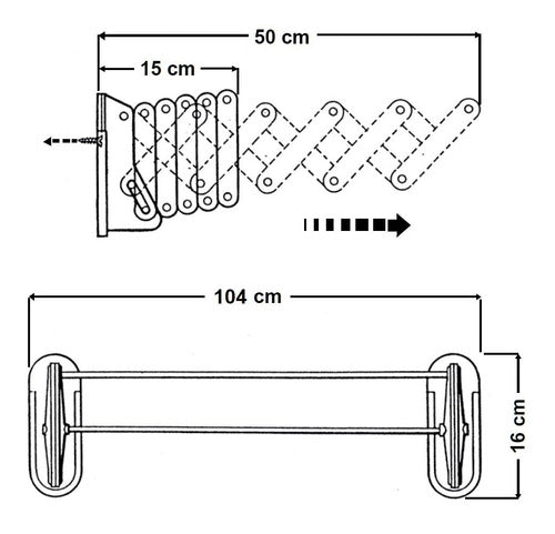 Gimi Retractable Wall-Mounted Drying Rack - Ideal for Indoor and Outdoor Use 1