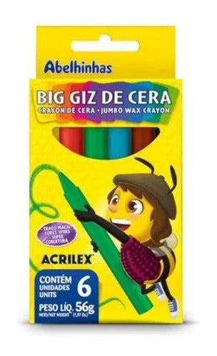 Big Giz De Cera Acrilex 6 Cores 56g 0