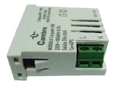 Cambre Modulo Toma USB Simple 5VCC 0.8Amp 220V Grey 1