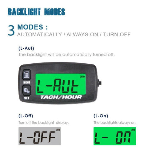 RUNLEADER Digital Hour Meter and Tachometer for Nautical Engines and ATVs 5